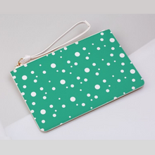 Load image into Gallery viewer, Jade Green Dotty Clutch Bag