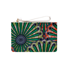 Load image into Gallery viewer, Ankara Green And Black Clutch Bag