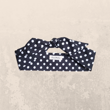Load image into Gallery viewer, Black Polka Dot Hair Scarf