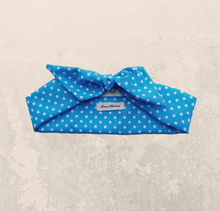 Load image into Gallery viewer, Turquoise Polka Dot Hair Scarf
