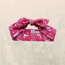Load image into Gallery viewer, Reindeer Print Hair Scarf in Red