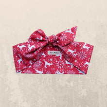 Load image into Gallery viewer, Reindeer Print Hair Scarf in Red