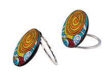 Load image into Gallery viewer, Ankara Blue And Yellow Magnetic Phone Charger