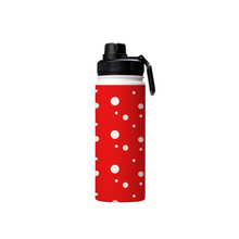 Load image into Gallery viewer, Red Dotty Thermal Water Bottle