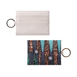 Ankara Print Blue & Brown Card Holder