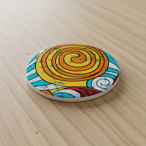 Ankara Blue Ceramic Coaster