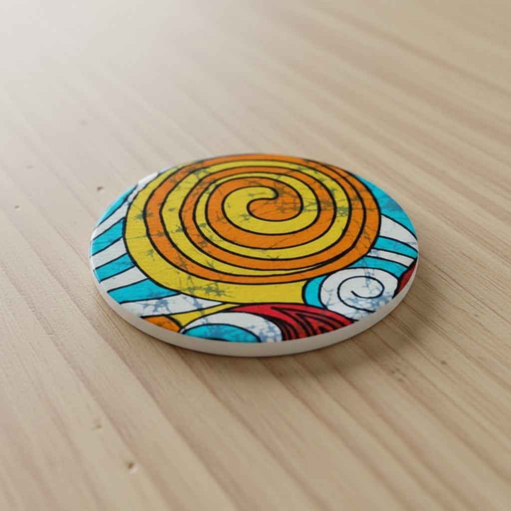 Ankara Blue Ceramic Coaster