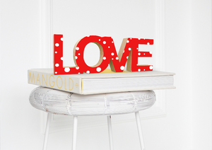 Standing Wooden Word LOVE-Red
