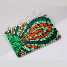 Load image into Gallery viewer, Green Burst Ankara Print Clutch Bag