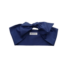 Load image into Gallery viewer, Navy Blue Cotton Hair Scarf – Handmade in the UK | LanRetro