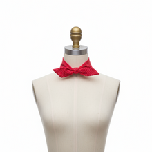 Load image into Gallery viewer, Red polka dot neck tie on a tailor&#39;s dummy