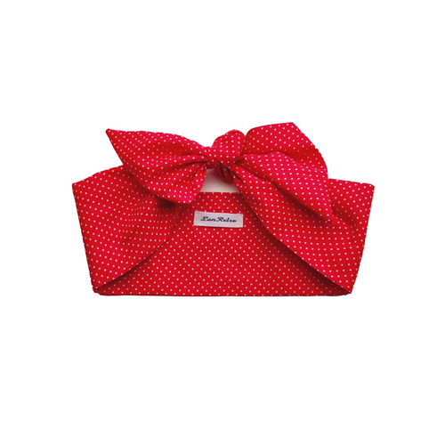 Red Pin Dot Hair Scarf