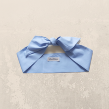 Load image into Gallery viewer, Light blue fabric bow on a beige background