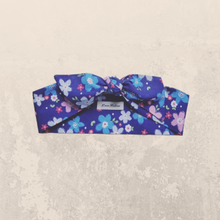 Load image into Gallery viewer, Blue Floral Cotton Hair Scarf