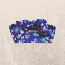 Load image into Gallery viewer, Blue Floral Cotton Hair Scarf