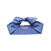 Load image into Gallery viewer, Mid Blue Cotton Hair Scarf – Handmade in the UK | LanRetro
