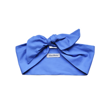 Load image into Gallery viewer, Mid Blue Cotton Hair Scarf – Handmade in the UK | LanRetro