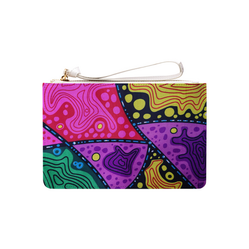 Pink Abstract Print Clutch Bag