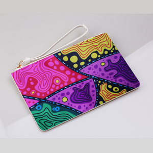 Pink Abstract Print Clutch Bag