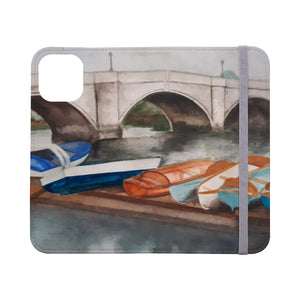 River Scene Illustrated iPhone Wallet Case