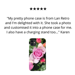 review featuring a photo of a floral print snap iPhone 11 phone case 