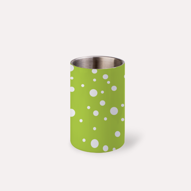 Lime Green Dotty Print Wine Chiller Bucket
