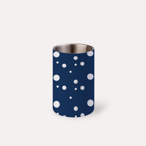 Navy Blue Dotty Print Wine Chiller Bucket