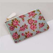 Load image into Gallery viewer, Grey Floral Coin Purse