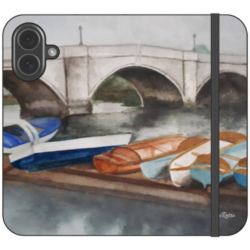 River Scene Illustrated iPhone Wallet Case