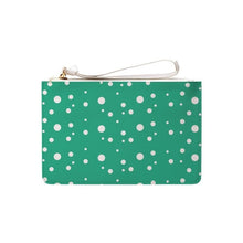Load image into Gallery viewer, Jade Green Dotty Clutch Bag