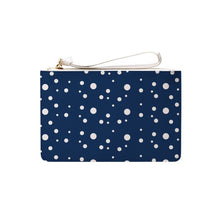 Load image into Gallery viewer, Navy Dotty Clutch Bag