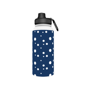 Navy Blue Dotty Thermal Water Bottle