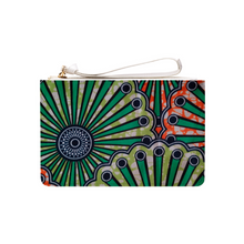 Load image into Gallery viewer, Ankara Green And Orange Clutch Bag