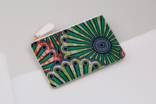 Load image into Gallery viewer, Ankara Print Green And Orange Coin Purse