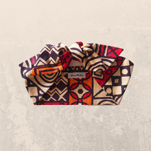 Load image into Gallery viewer, Ankara Brown and Red Cotton Hair Scarf