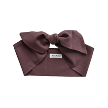 Load image into Gallery viewer, Dark Brown Cotton Hair Scarf