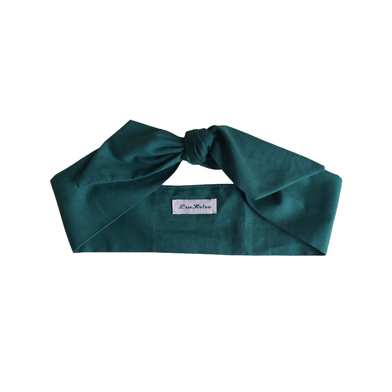 Dark Green Cotton Hair Scarf