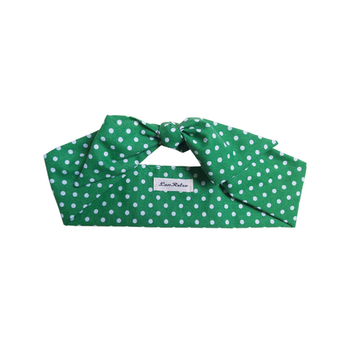 Green Polka Dot Hair Scarf
