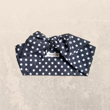 Load image into Gallery viewer, Black Polka Dot Hair Scarf