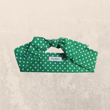 Load image into Gallery viewer, Green Polka Dot Hair Scarf