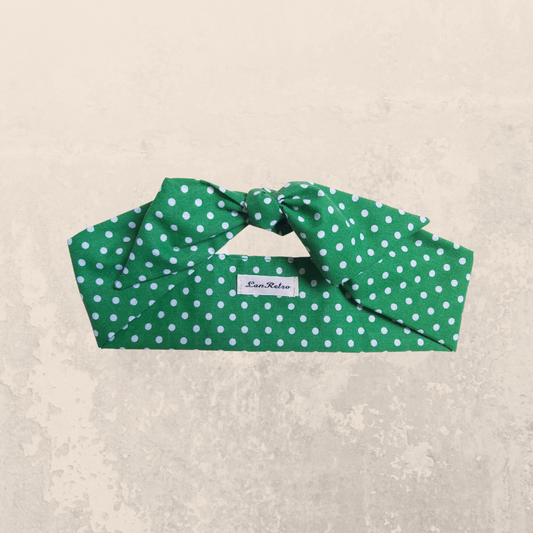 Green Polka Dot Hair Scarf