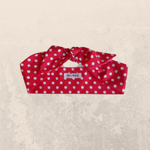 Load image into Gallery viewer, Red Polka Dot Hair Scarf