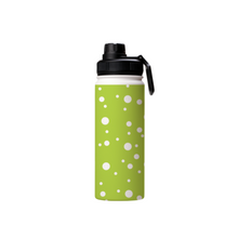 Load image into Gallery viewer, Lime Green Dotty Thermal Water Bottle