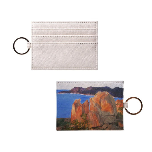 Mountainscape o-ring card holder front and back view