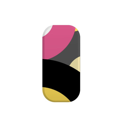 pink and black retro records clickit phone grip