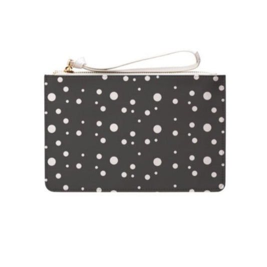 Grey Polka Dot Clutch Bag