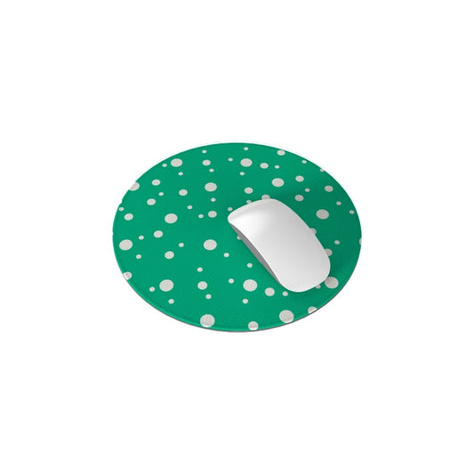 Jade Green Dotty Circle Mouse Mat In Use