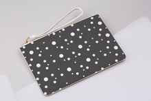 Load image into Gallery viewer, Grey Polka Dot Clutch Bag